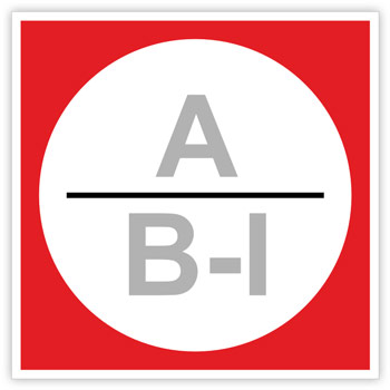 Знак «Категория помещения, класс зоны помещения», B05.3 (светоотражающий пластик, 150х150 мм)